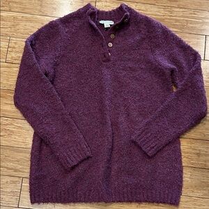Appleseed's Plum Henley Crewneck Cottagecore Sweater M
